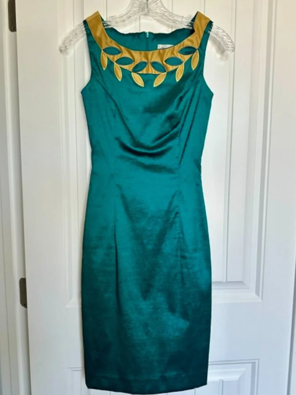 Deep Green and Gold Shiny Bettie Page dress by Tatyana - Size Small - Picture 1 of 5